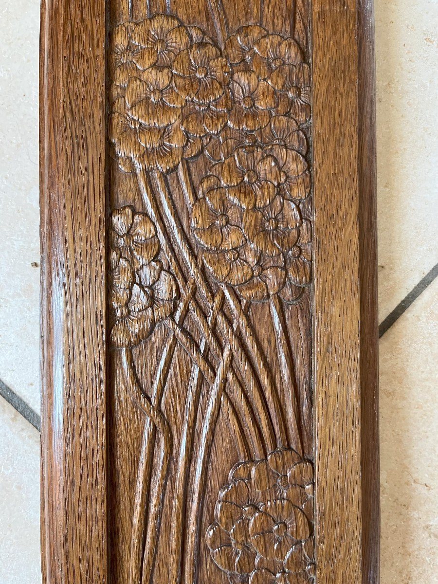 Art Nouveau Oak Frame With Floral Motifs, 1900s-photo-3