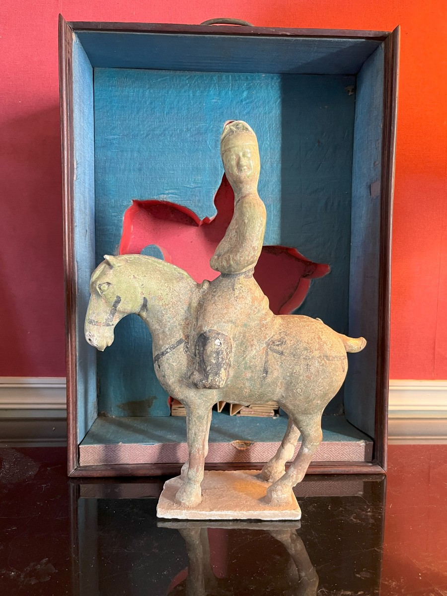 Chinese Tang Style Terracotta Horse In Presentation Box-photo-1