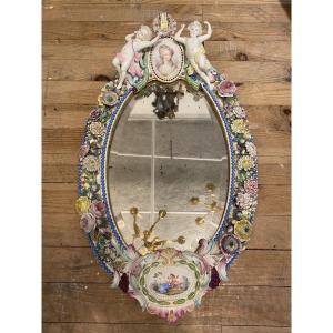 XIXth Century German Porcelain Mirror