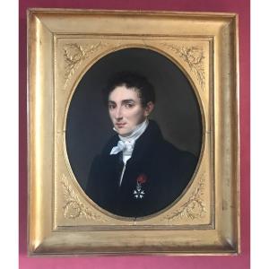 Painting Portrait Of A Man In The Legion Of Honor Signed Antoine Guillaume Schmitz Dated 1828