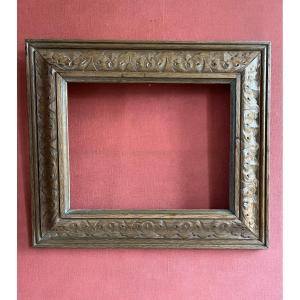 Louis XIII Style Carved Oak Frame, Water Leaf Motif, 19th Century