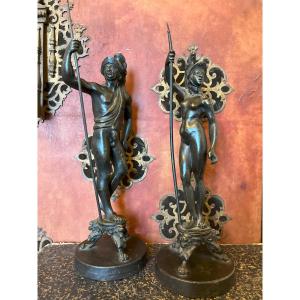 Pair Of Bronzes Mars And Venus Italy 17th Or 18th Century