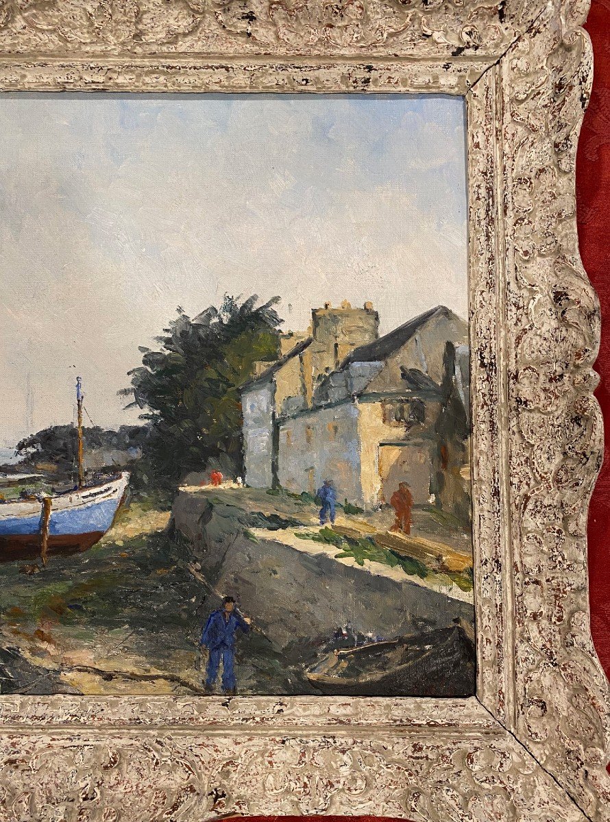 Painting "boat In Douarnenez" By Claude Bils-photo-1