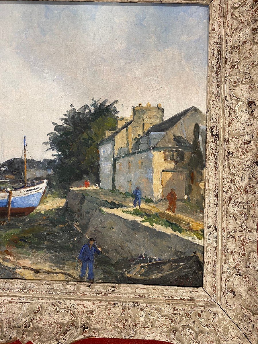 Painting "boat In Douarnenez" By Claude Bils-photo-5