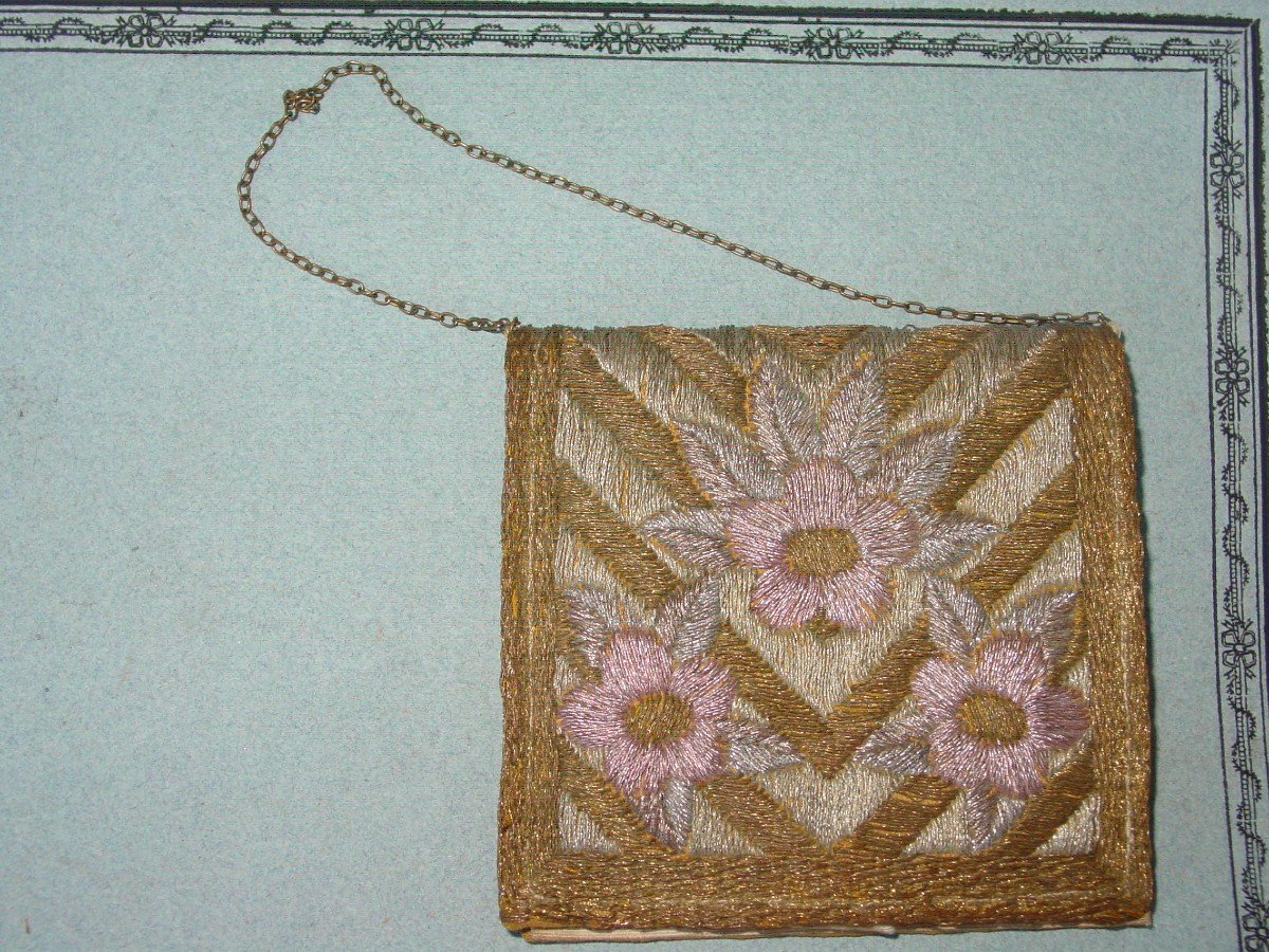 Reticule, Purse In Canetille Minaudière Turkish, Ottoman Work?