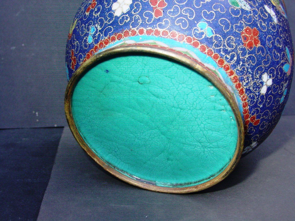 Cache-pot En émaux Cloisonnés De La Chine Vers 1920-photo-1