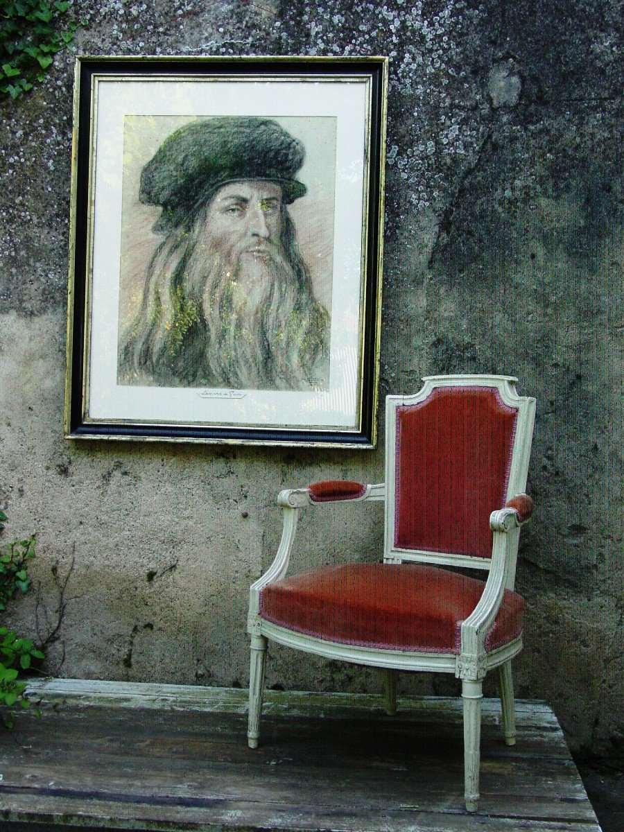 Large Portrait Of Leonardo Da Vinci After The Self-portrait Of Florence