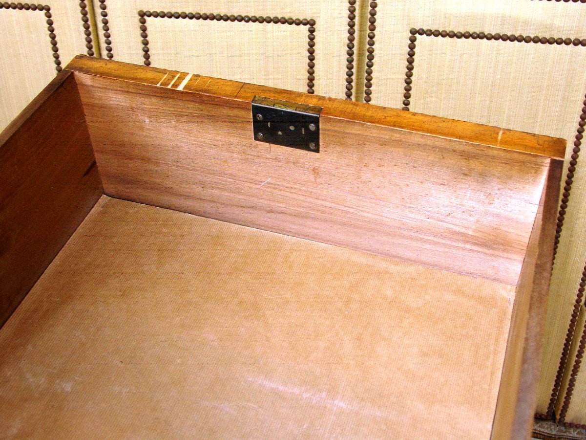 Commode De Marine Anglaise Du 19ème Marouflée De Cuir-photo-7