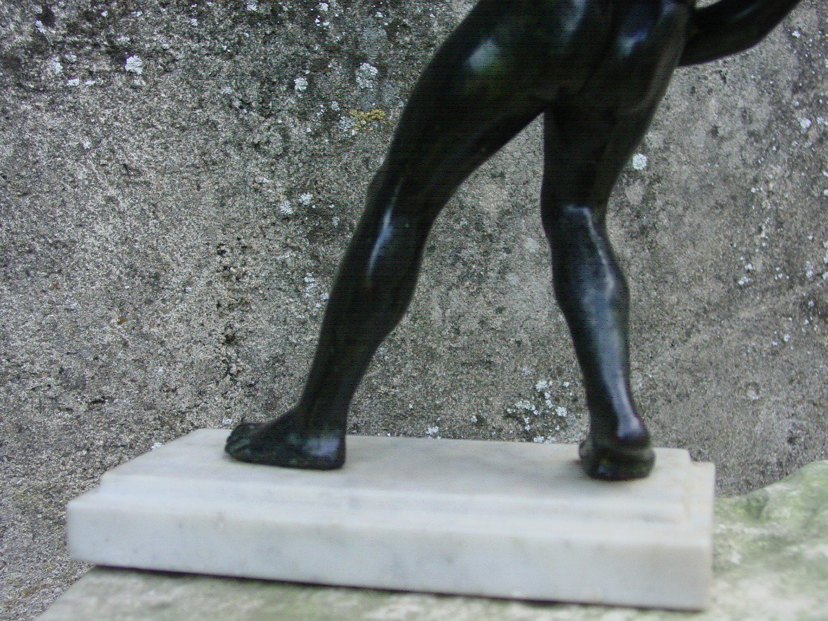 Bronze à l'Antique : Jeune Faune Ivre à l'Outre De Vin Musée de Naples-photo-5