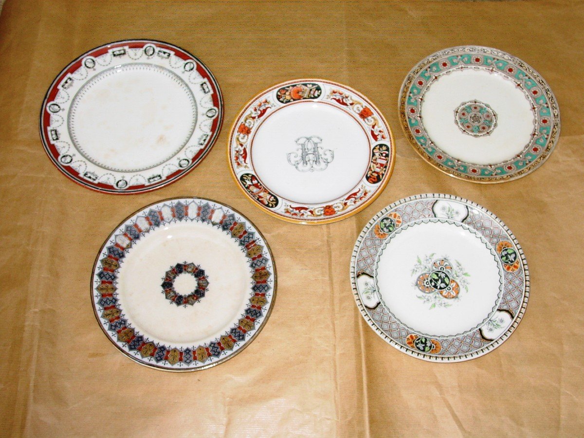 Pèle-mèle  De 5  Assiettes   19ème  Minton -photo-8