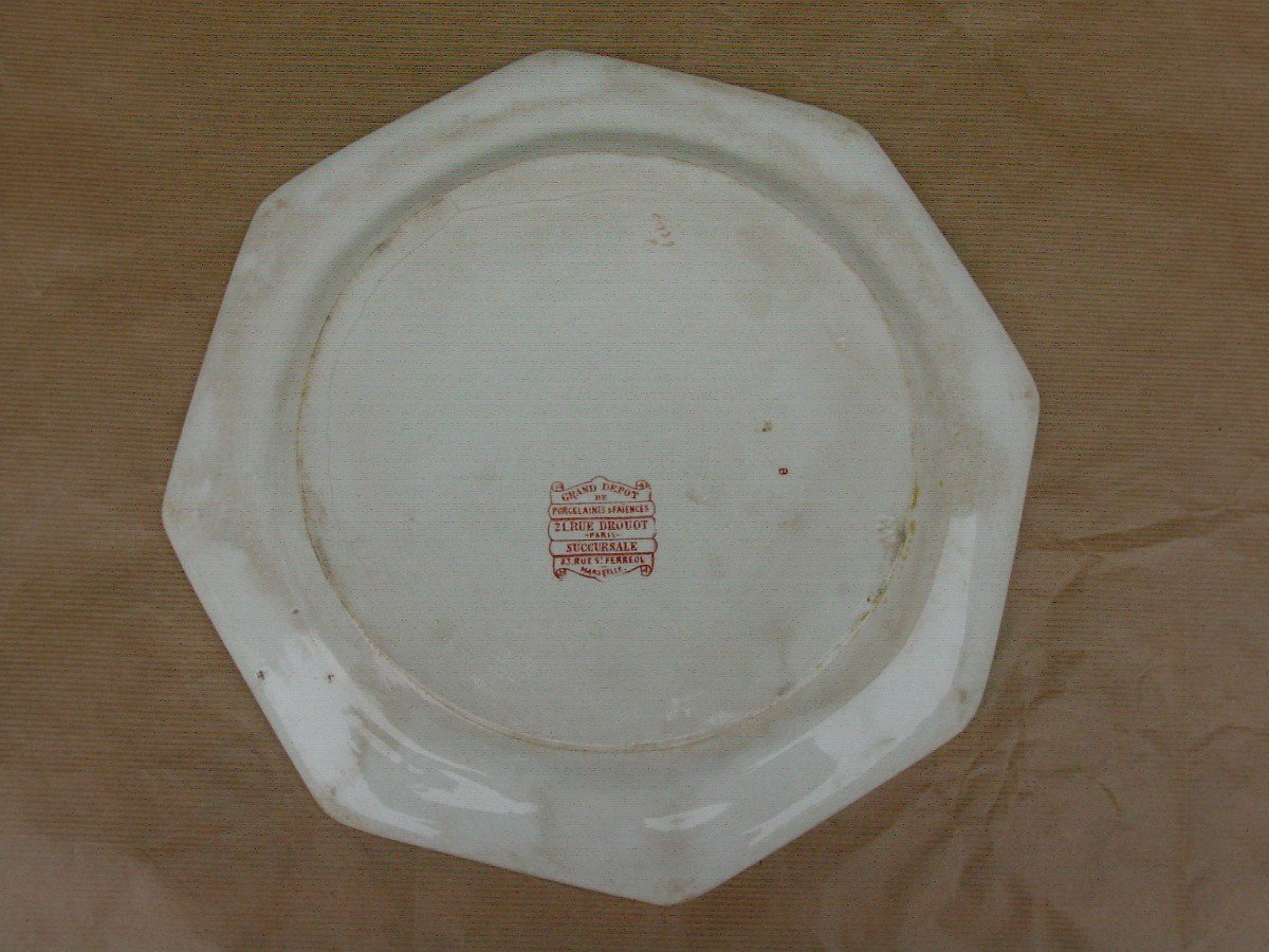 Minton, Octagonal Dish From The 19th Century.-photo-3