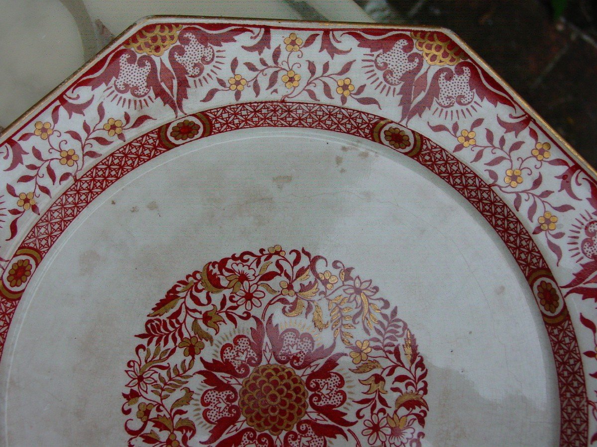 Minton, Octagonal Dish From The 19th Century.-photo-2