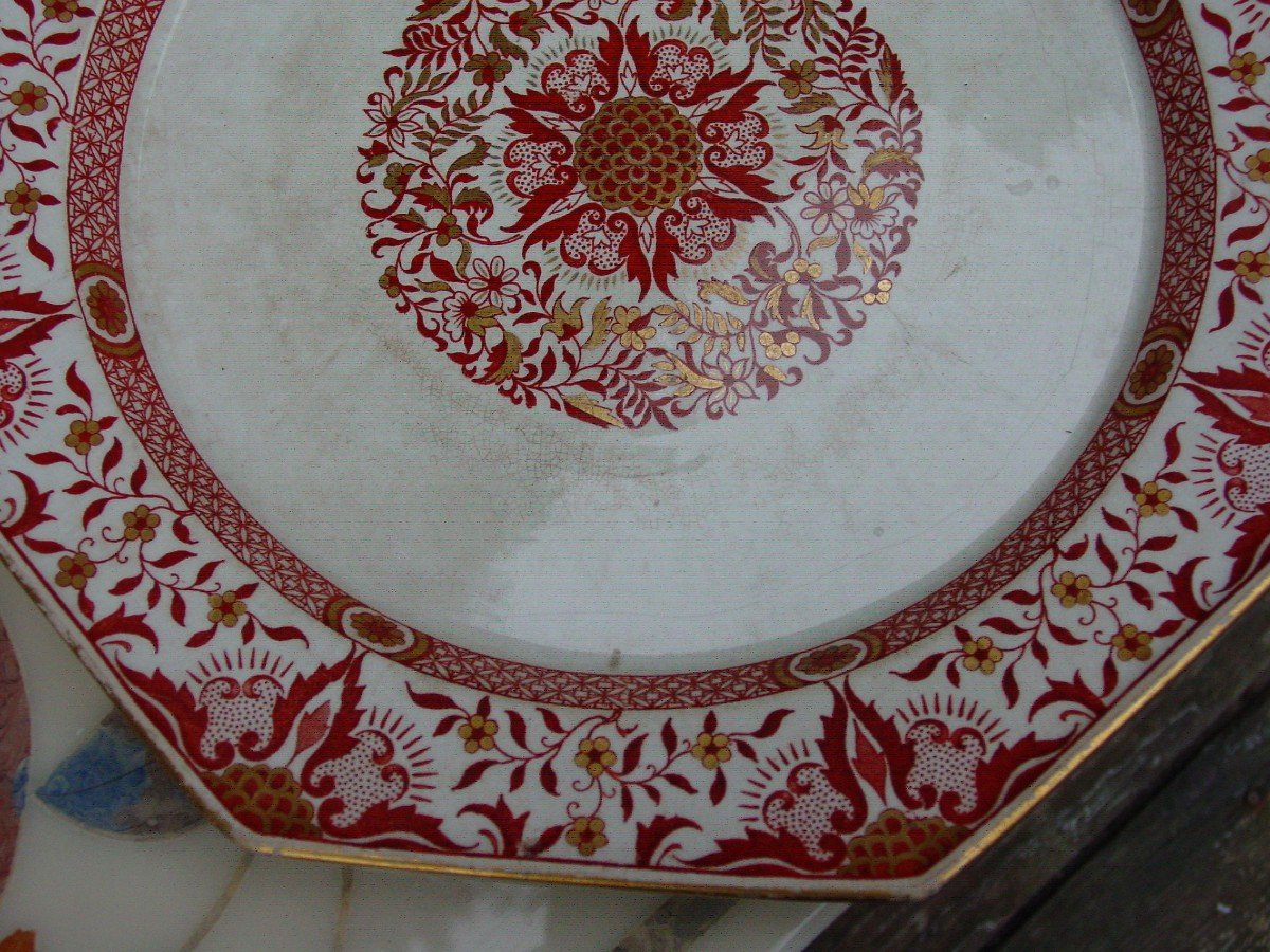 Minton, Octagonal Dish From The 19th Century.-photo-3