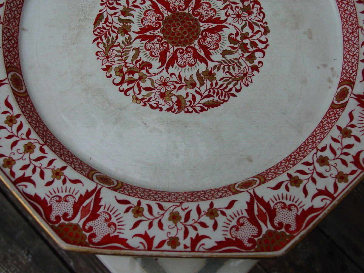 Minton, Octagonal Dish From The 19th Century.-photo-4