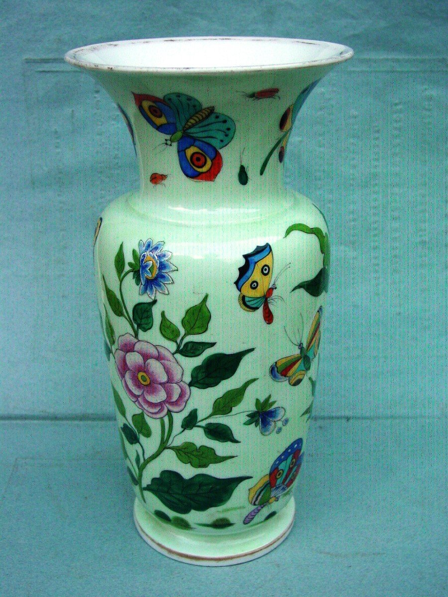 Vase Bayeux  Ht: 27 Cm. Période Gosse porcelaine-photo-2