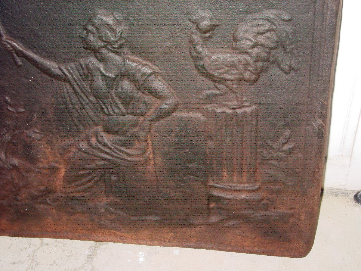 Fireplace Plate (63 X 63 Cm.) Allegorical & Mythological Decor Of The Dawn-photo-1