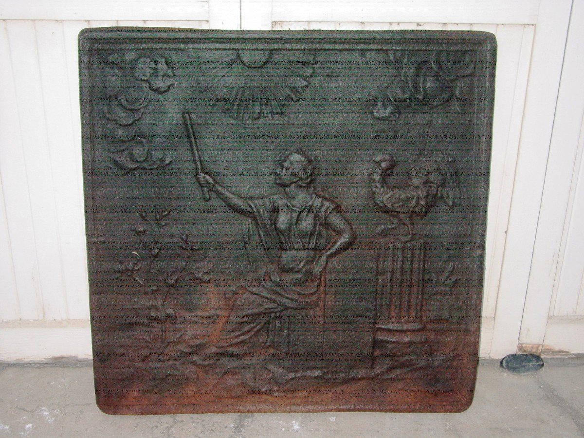 Fireplace Plate (63 X 63 Cm.) Allegorical & Mythological Decor Of The Dawn-photo-2