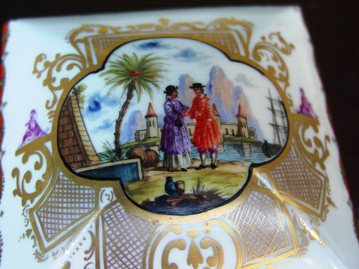 1900 Porcelain Box Meissen Style Decor From The 18th-photo-6