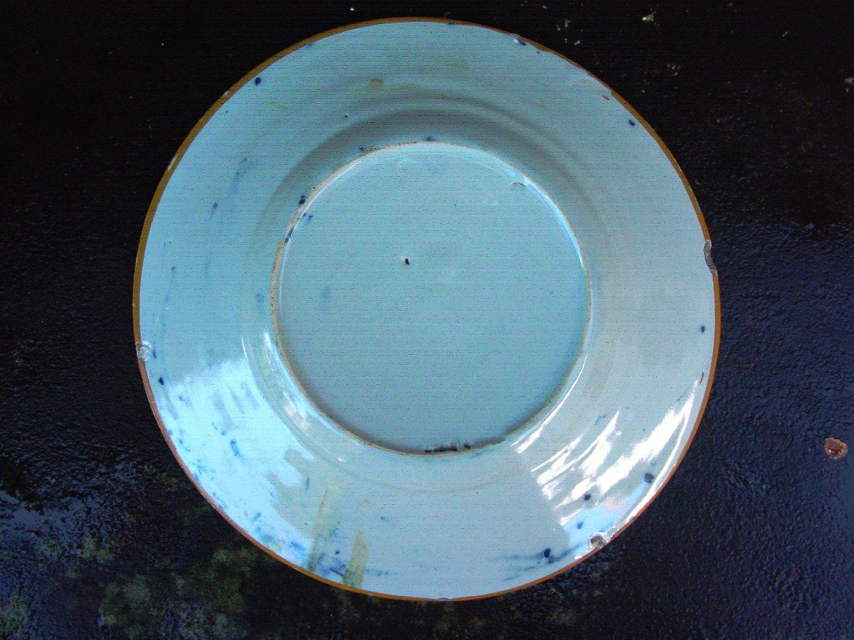 3 Delft Plates 18th Century-photo-3