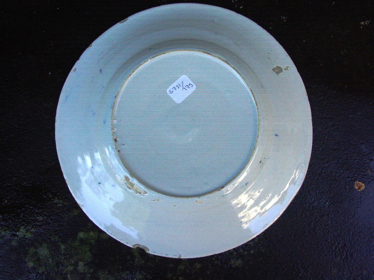 3 Delft Plates 18th Century-photo-3