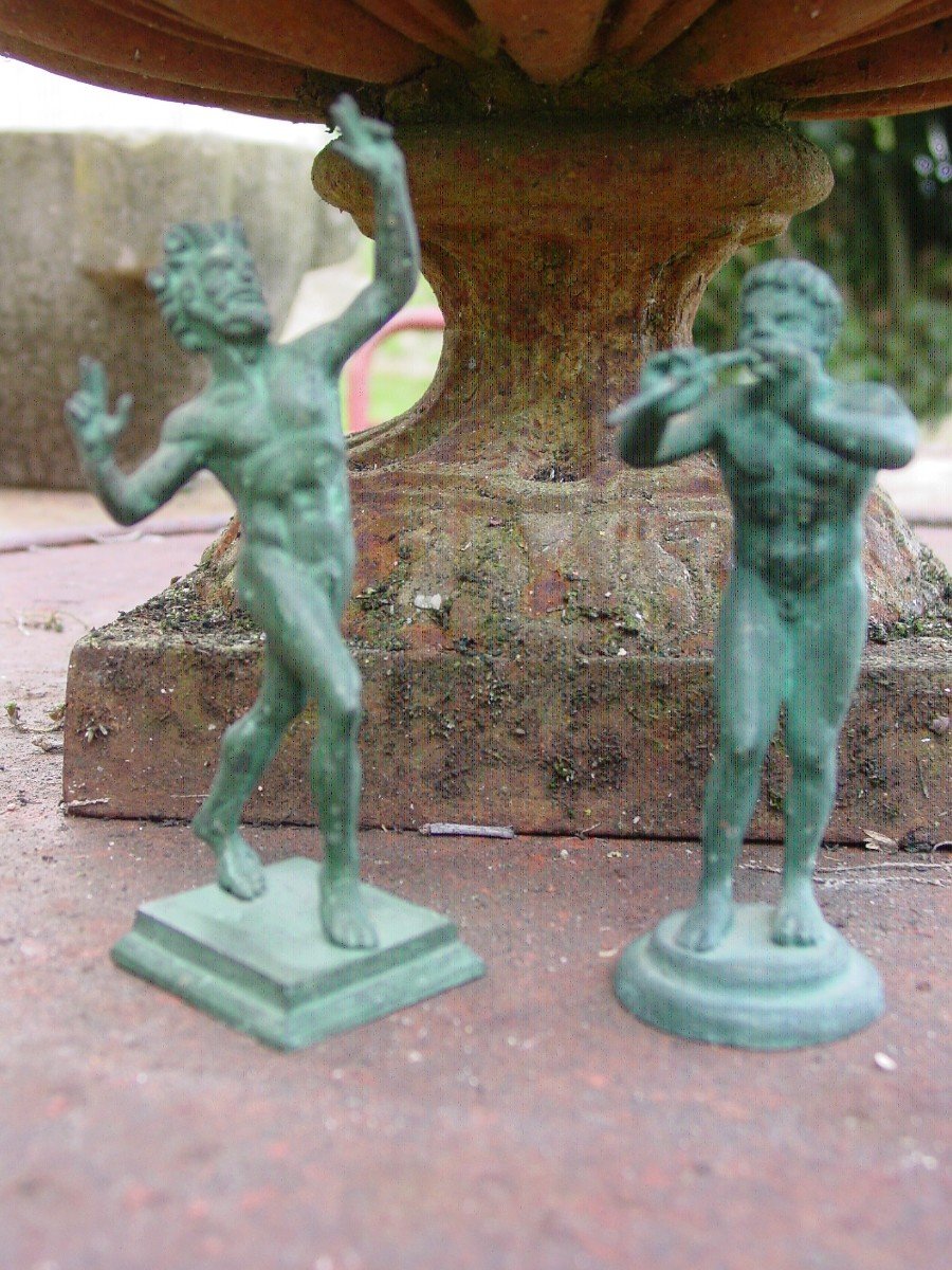 2 Petits Bronzes à l'Antique Musée De Naples Vers 1940 Faune -photo-4