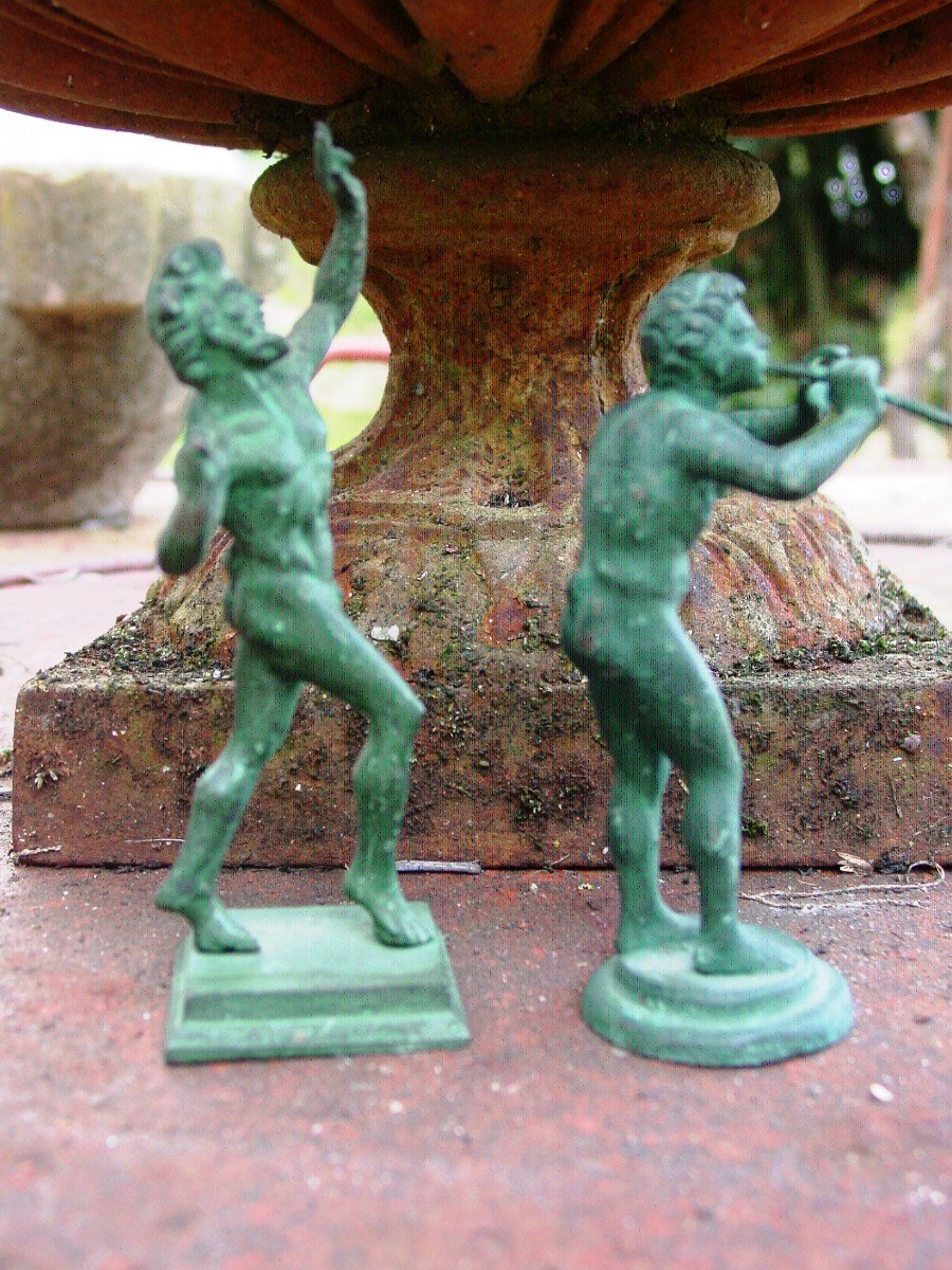 2 Petits Bronzes à l'Antique Musée De Naples Vers 1940 Faune -photo-3