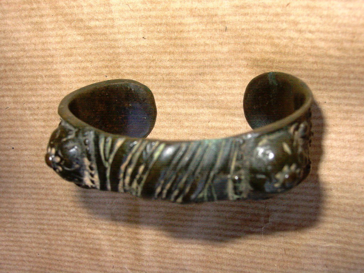 Bracelet Marocain Berbère Bronze Jolie Patine Antique-photo-2