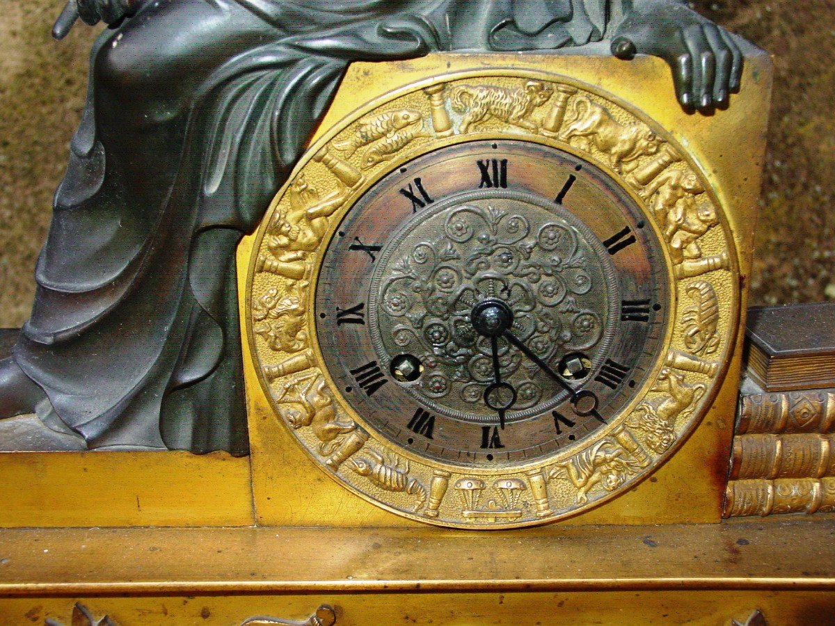 Pendule Empire  Allégorie Astrologie - Astronomie -Archimède de Syracuse-photo-2