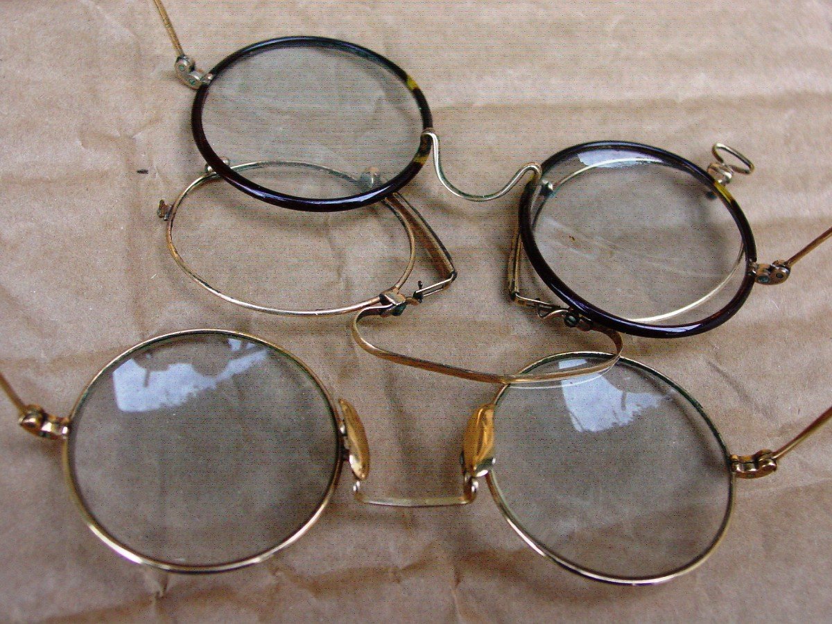 3 Paires De Lunettes Anciennes , Lorgnon Du Début Du 20ème Siècle-photo-3