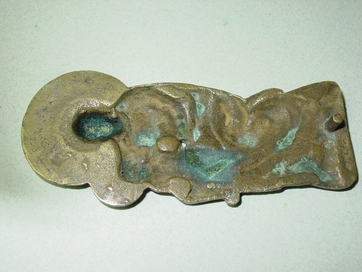 2 Holy Virgin In Cast Bronze From The 18th Century Plaque, Kiss Of Peace-photo-3