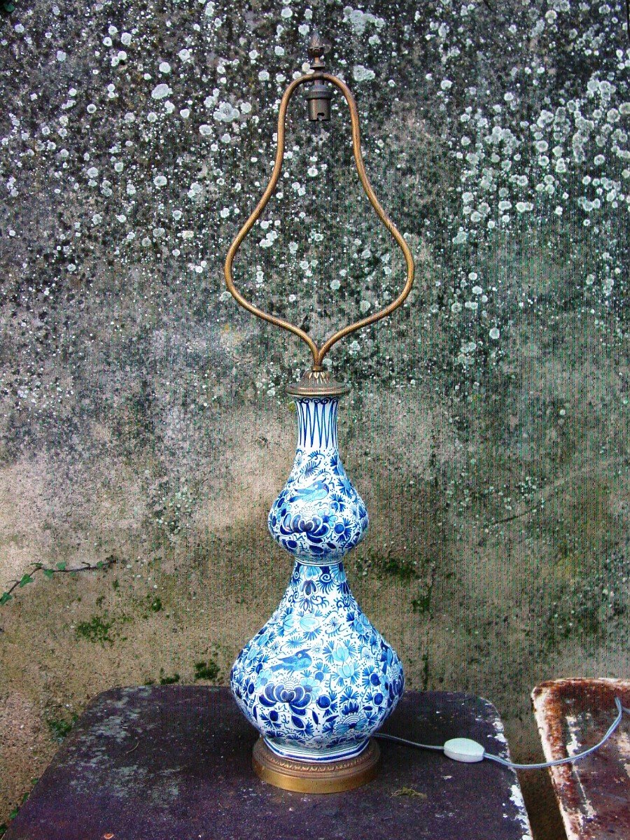 Deft : Grand Vase 1900 Monté En Lampe -photo-2