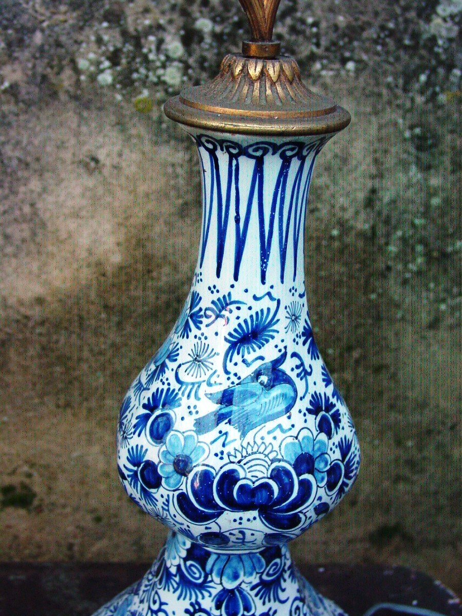 Deft : Grand Vase 1900 Monté En Lampe -photo-8