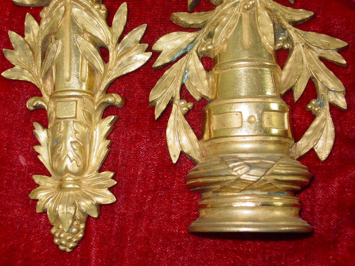 Pair Of Louis XVI Gilt Bronze Quiver-photo-2