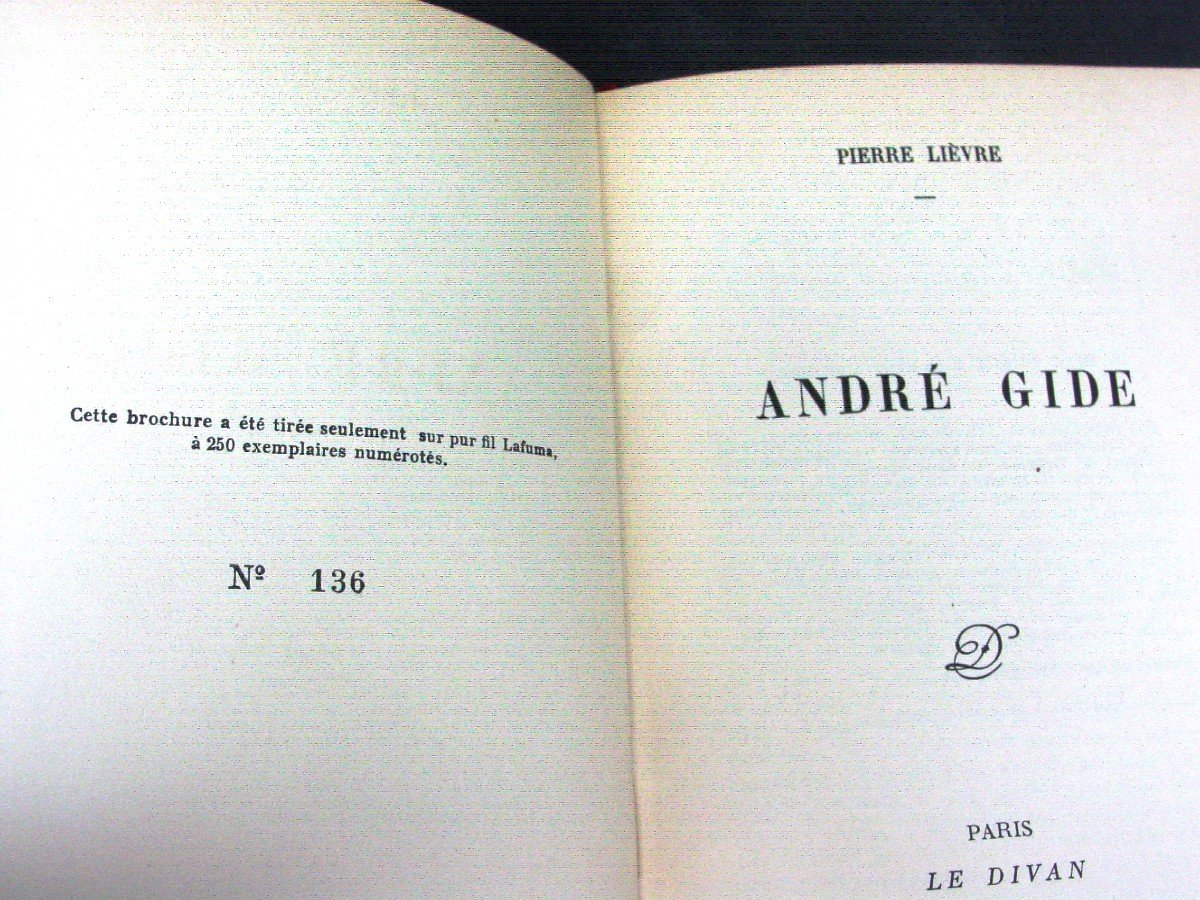 2 Books On André Gide By: Souday & Lièvre Bien Lièvres -photo-1