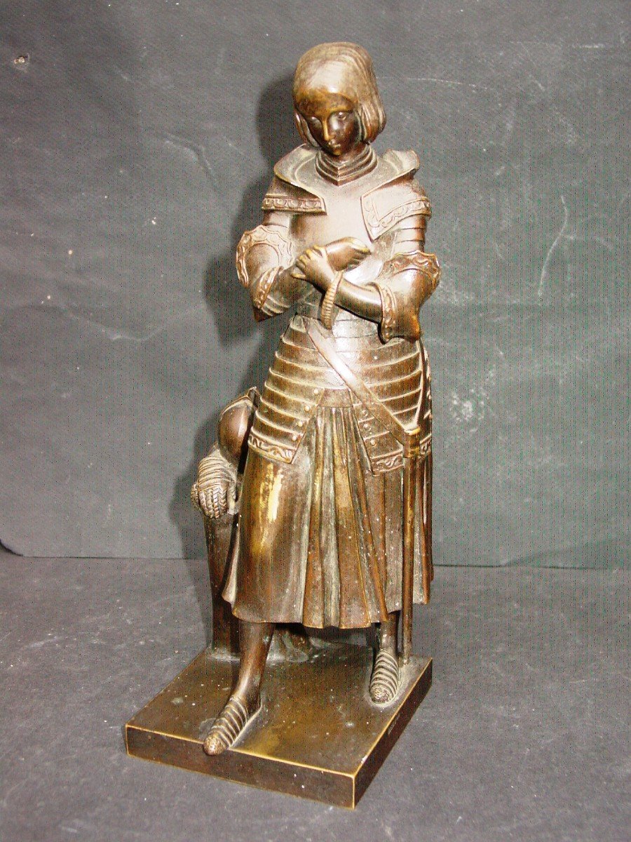 Jeanne d' Arc Par Marie-Christine d' Orléans (1813-1839) Bronze Chez Susse Frères-photo-3