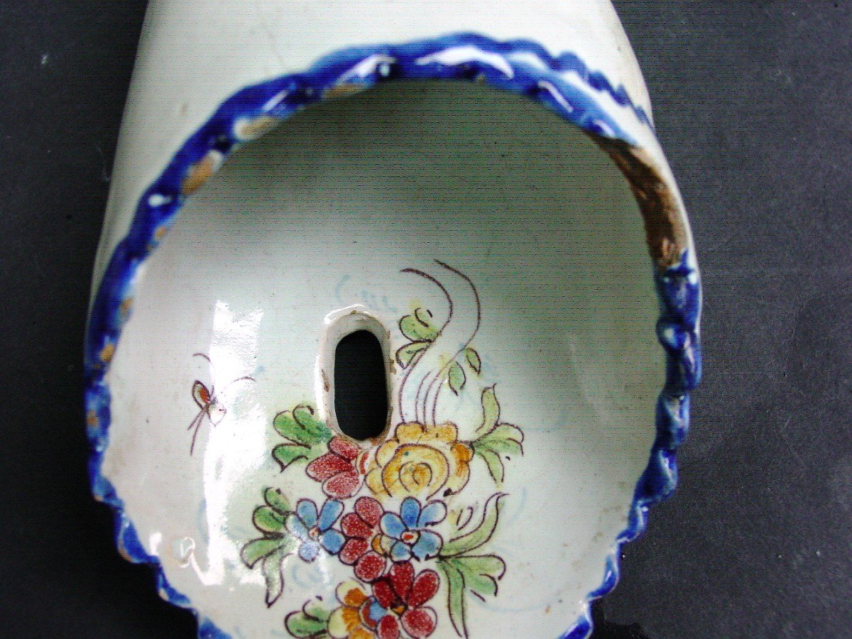 3 Cornet Vases 1900 In Malicorne & Desvres-photo-3