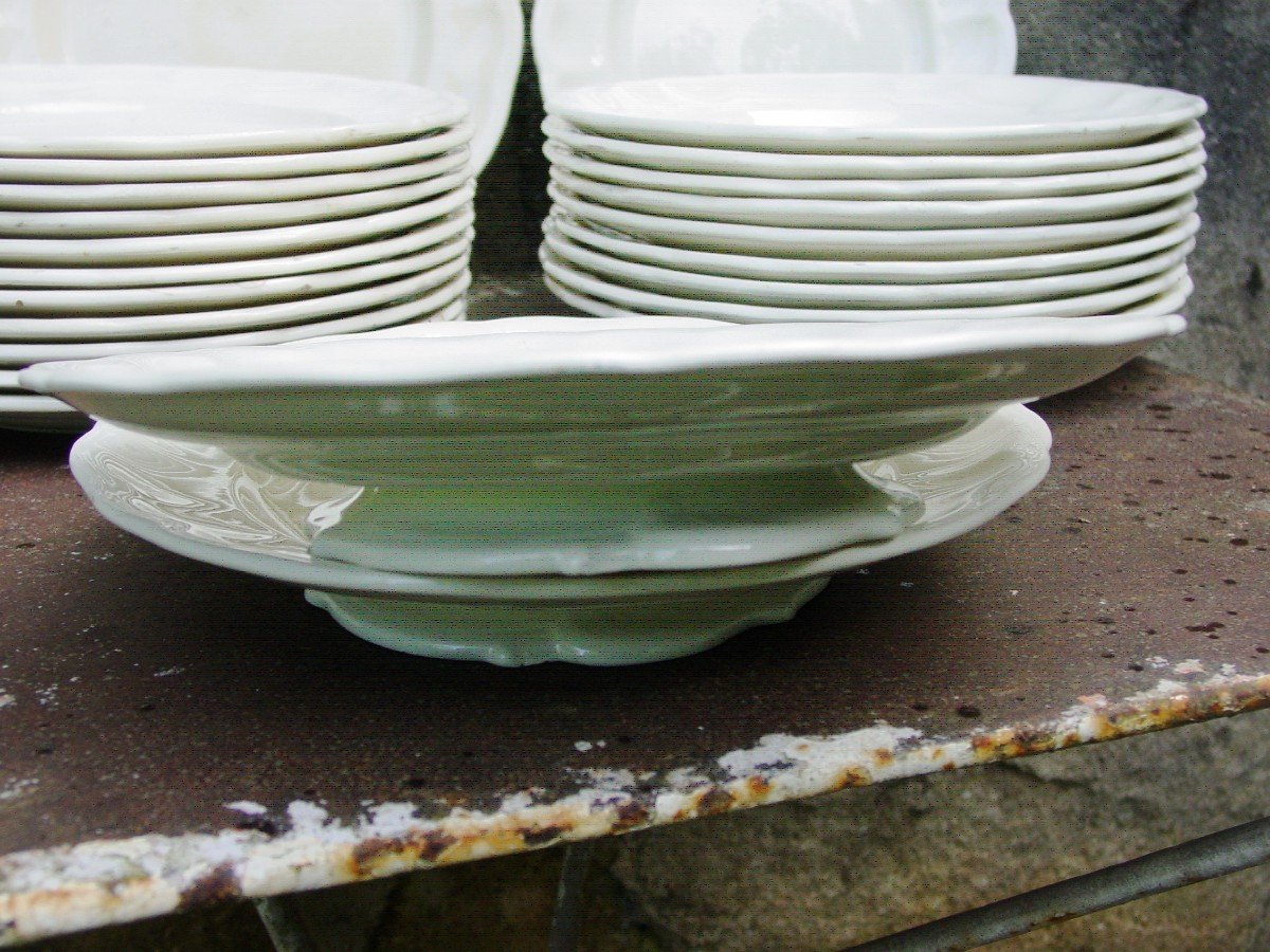 Ensemble De 25 Assiettes En Demi-porcelaine De Kg Lunéville-photo-2