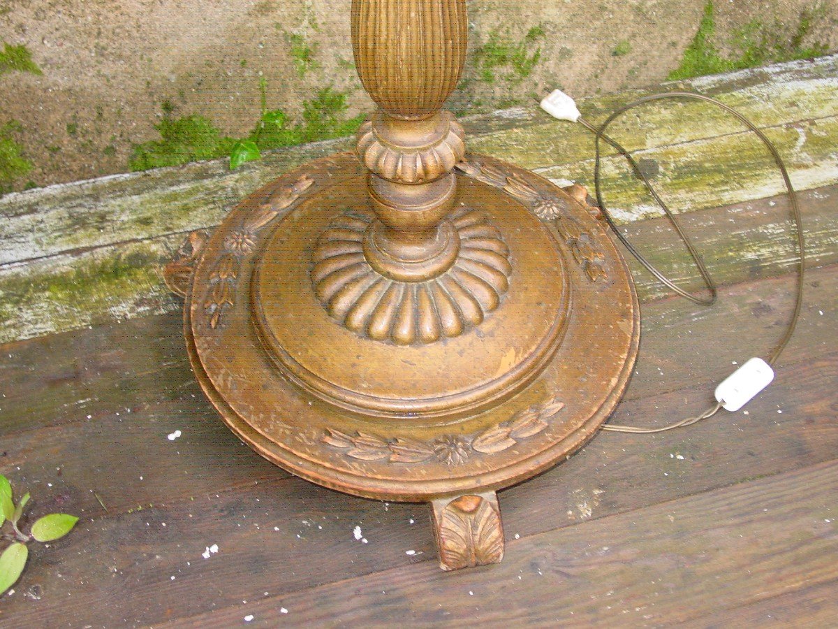 Lampadaire Louis XVI Troisième République Bois Mordoré Bronze Design-photo-2