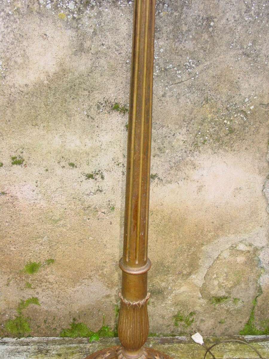 Louis XVI Floor Lamp Third Republic Mordore Wood Bronze-photo-1