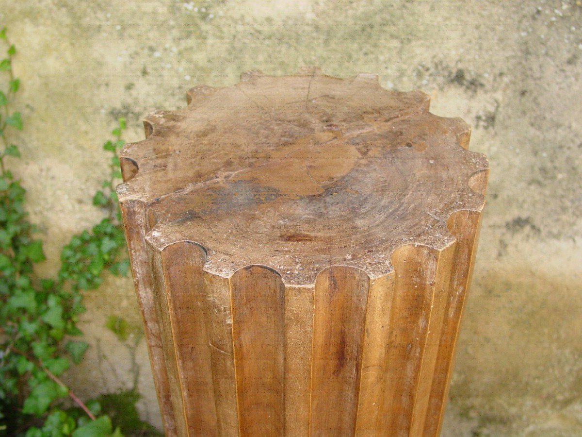 Sheath, Truncated Pedestal Column, In Waxed Walnut From The 19th-photo-4