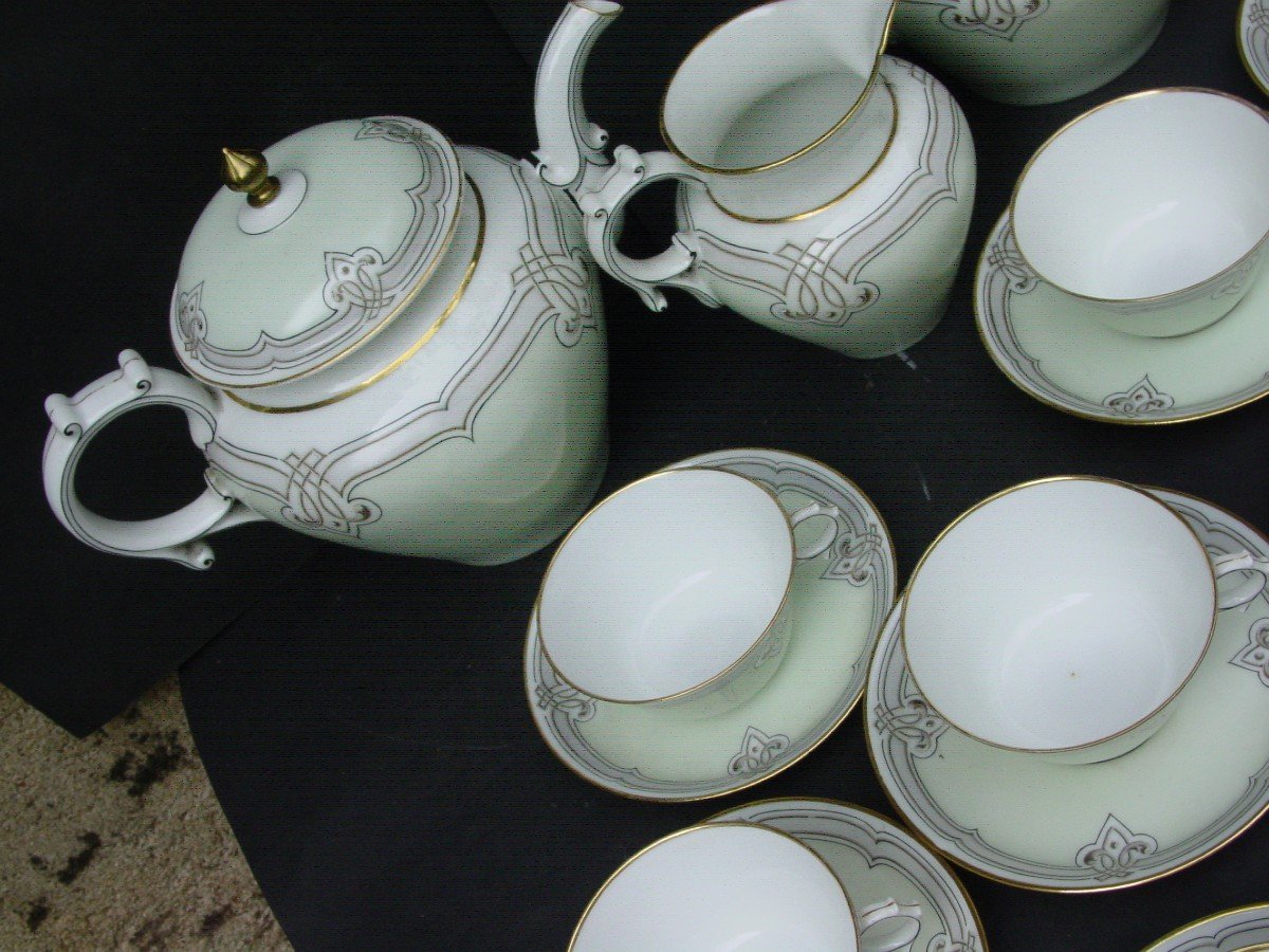 Coffee Service Around 1950 In Limoges Porcelain-photo-2