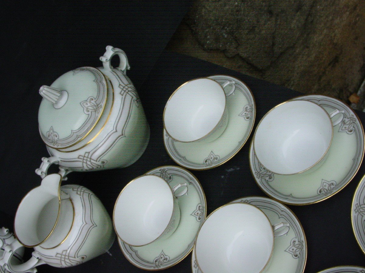 Coffee Service Around 1950 In Limoges Porcelain-photo-3