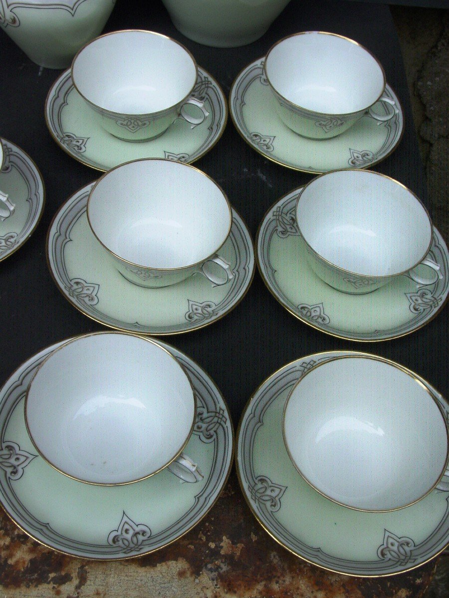 Coffee Service Around 1950 In Limoges Porcelain-photo-4