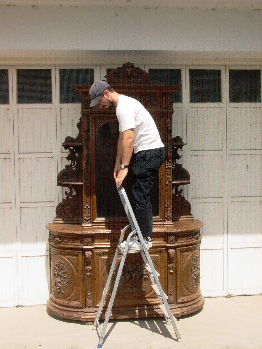 Buffet Dressoir Napoléon III Style Renaissance - Chasse - Forêt Noire -photo-6