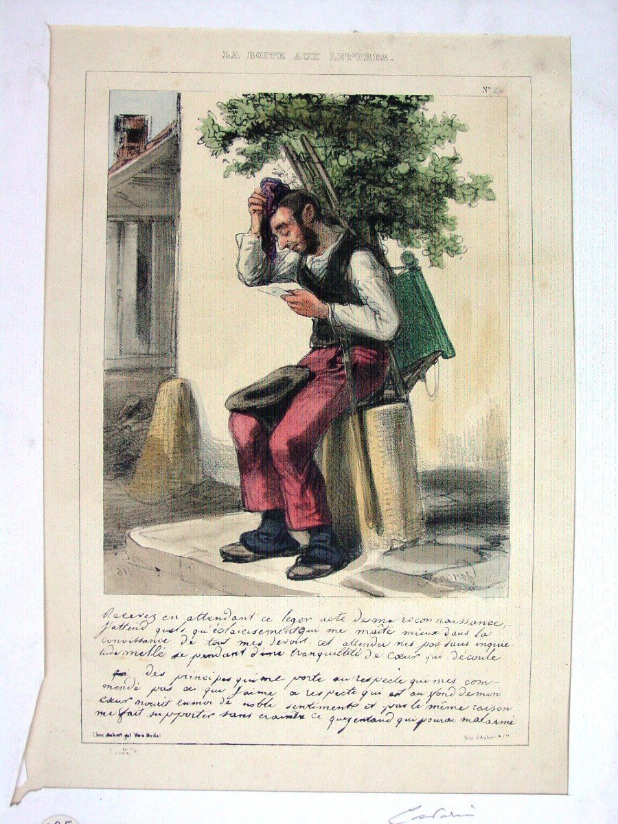 Paul Gavarni 2 Lithographies Originales Charivari Du 3/10/1838-photo-2