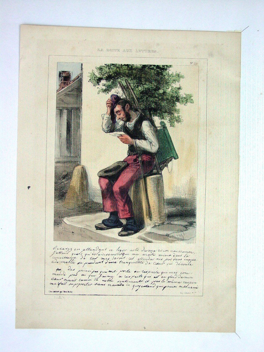 Paul Gavarni 2 Lithographies Originales Charivari Du 3/10/1838-photo-3