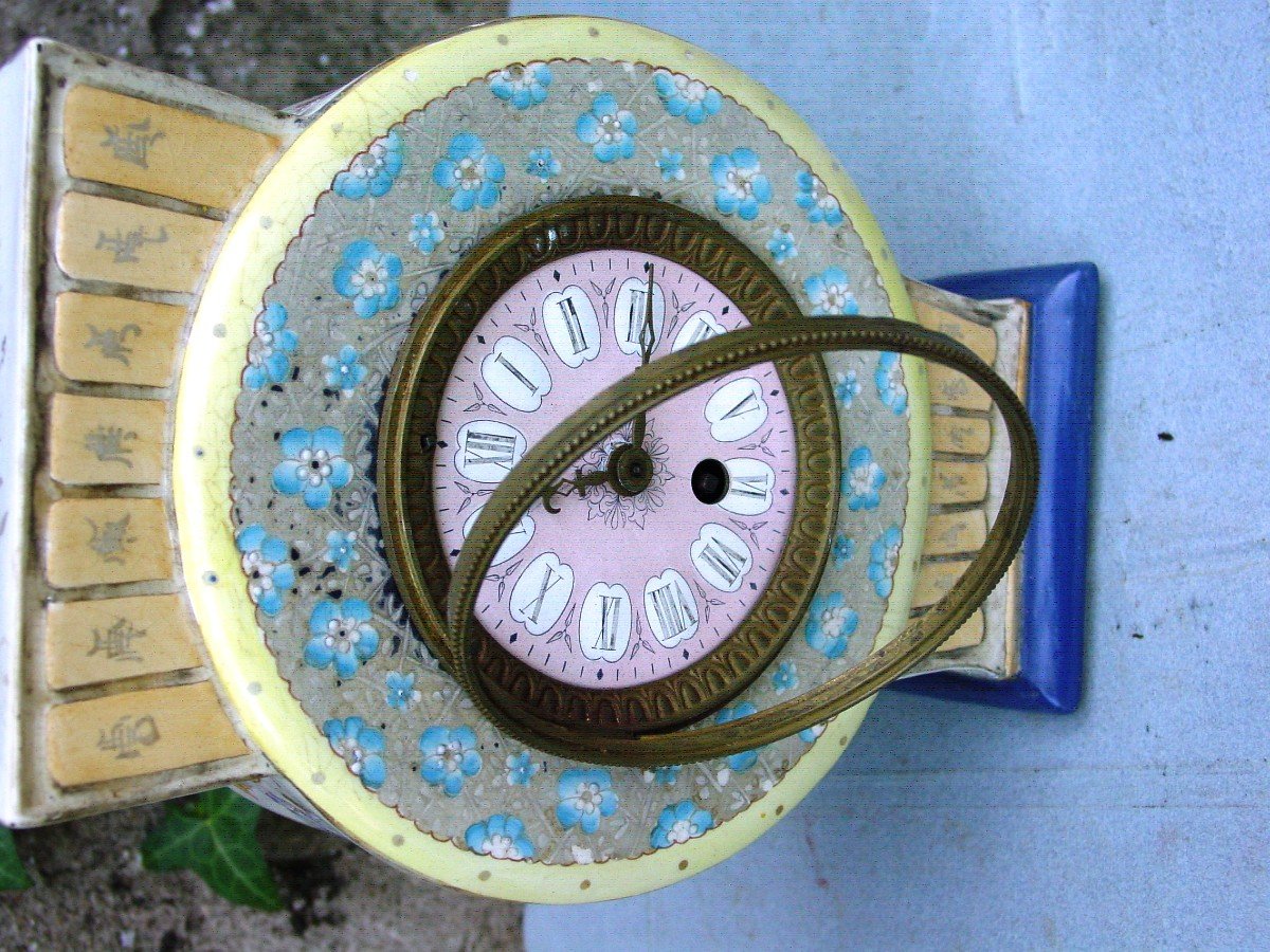 Sinisante, Japonisante Earthenware Clock, Late 19th Century-photo-6