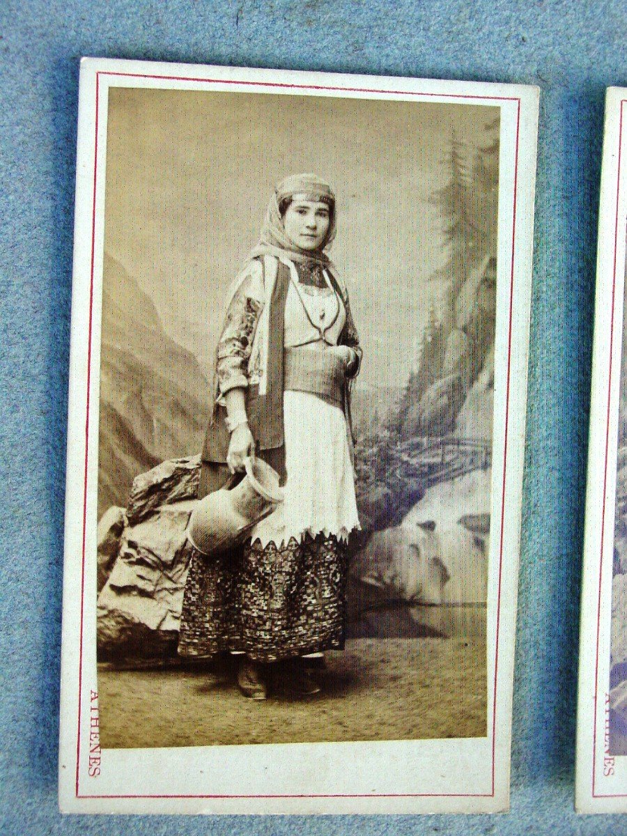 4 Photos Albuminées 1880 Types Grecs Philhellénisme Chez Moraïtes Greek Greece-photo-2