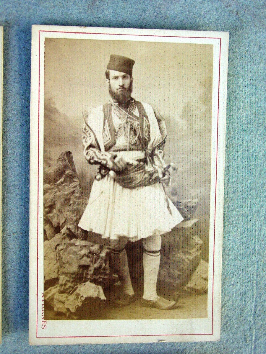 4 Photos Albuminées 1880 Types Grecs Philhellénisme Chez Moraïtes Greek Greece-photo-3