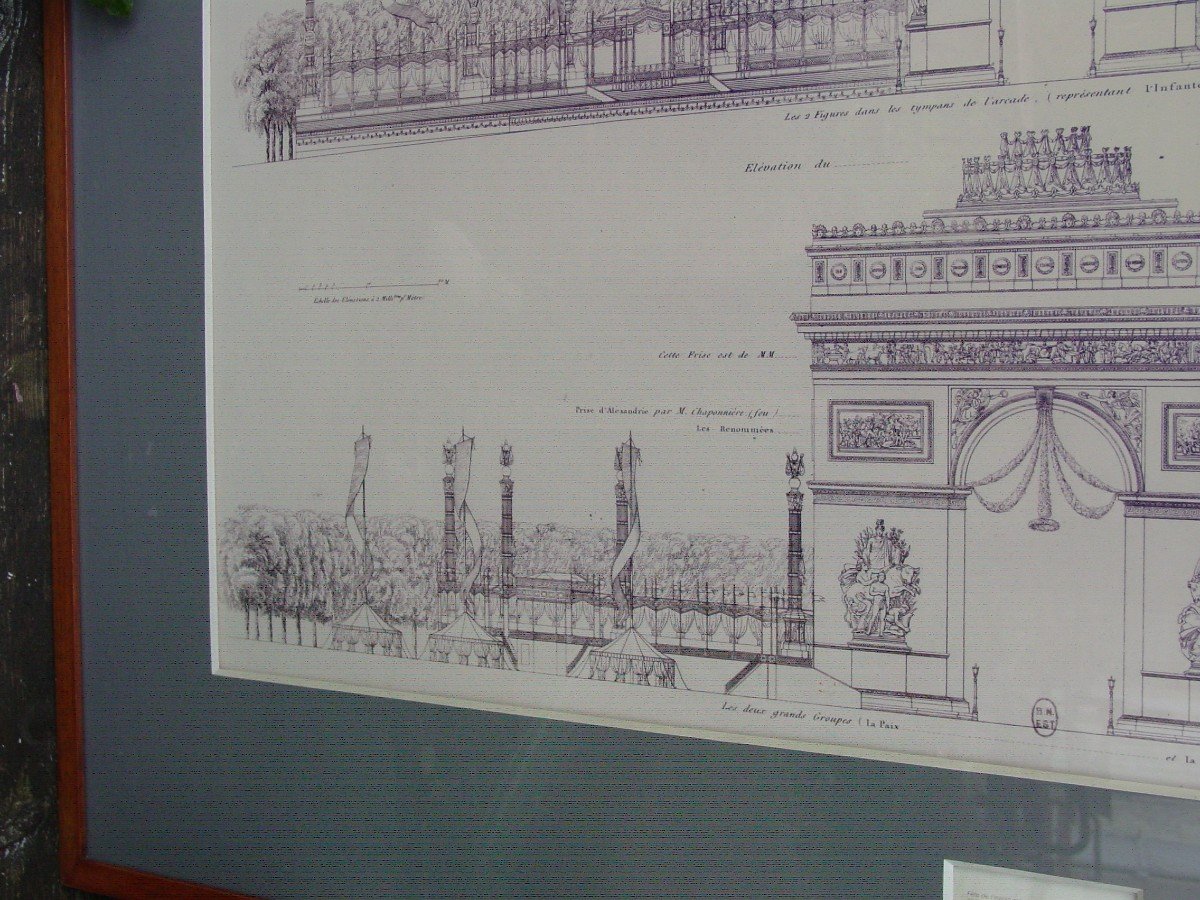 Inauguration De l'Arc De Triomphe 1836 : Encadrement Offset Vers 1975 Paris-photo-3